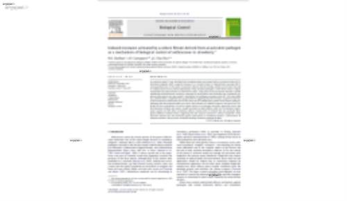 Induced resistance activated by a culture filtrate derived from an avirulent pathogen as a mechanism of biological control of anthracnose in strawberry